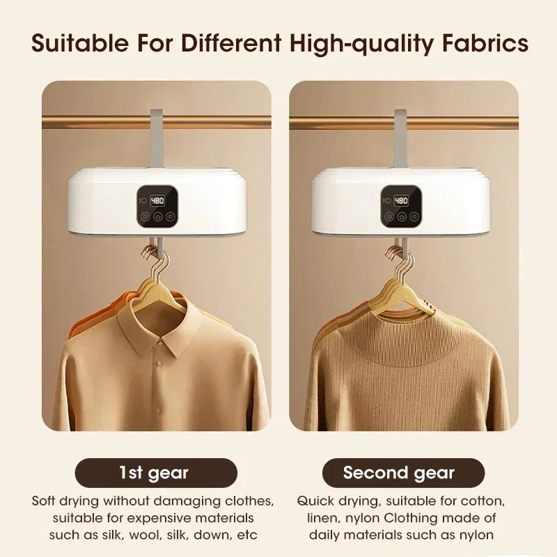 Mini Secadora Portátil Plegable, Secadora Eléctrica Inteligente con Temporizador, Secado Rápido, Armario Doméstico con Bolsa de Secado, Estilo Compacto para Viajes