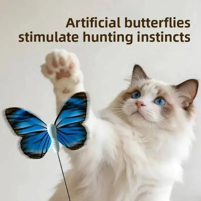 Juguete Eléctrico de Gato con Mariposa Voladora, Juguete Automático Interactivo para Gatitos, para Divertirse, Hacer Ejercicio y Jugar