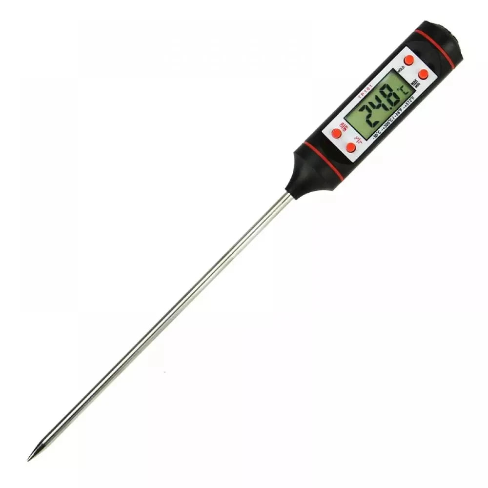 Termómetro digital para carne con sonda para barbacoa para cocinar alimentos, para agua, leche, aceite, horno, medición de temperatura, digital con precisión de 0,1