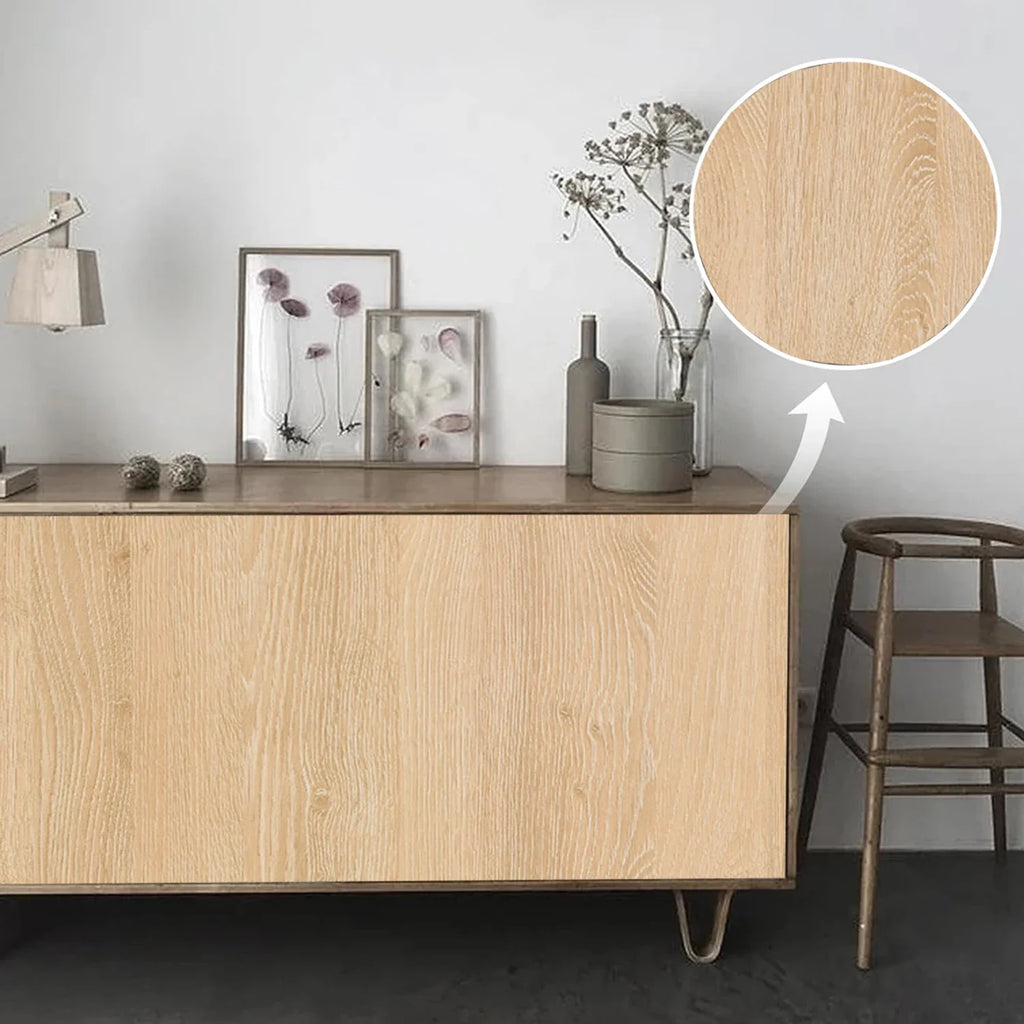 Rollo de papel tapiz adhesivo con 5 metros, pegatina impermeable de grano de madera, armario, puerta de escritorio, pegatinas de renovación de muebles
