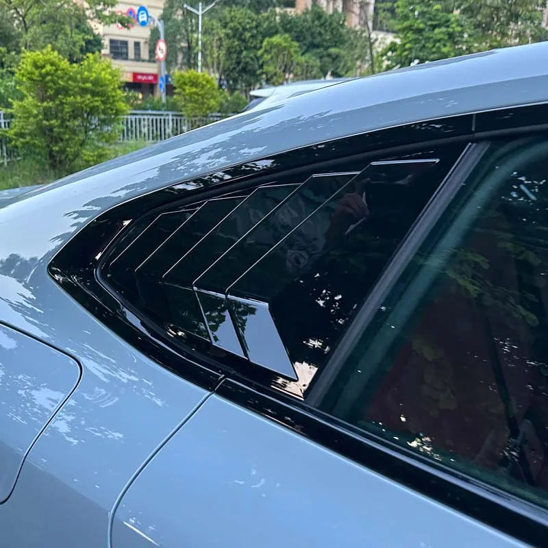 WoeFor 2020-2024 BMW Serie 4/i4 G22 persianas triangulares traseras ABS negro piano, accesorios de modificación exterior para coche, juego de 2 piezas