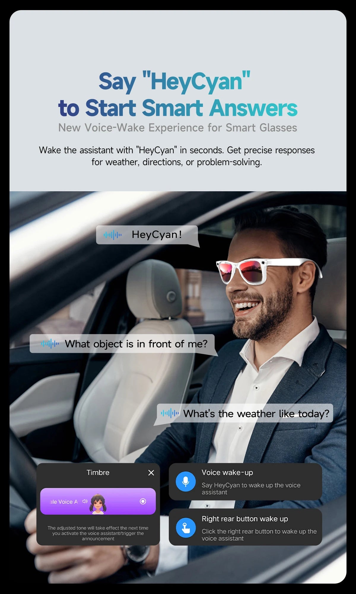 Gafas Inteligentes 2026 Nueva Versión con Cámara, Grabación de Video, Reconocimiento de Fotos por IA, Llamadas Bluetooth, Traducción de Voz, Gafas de Sol para Hombre
