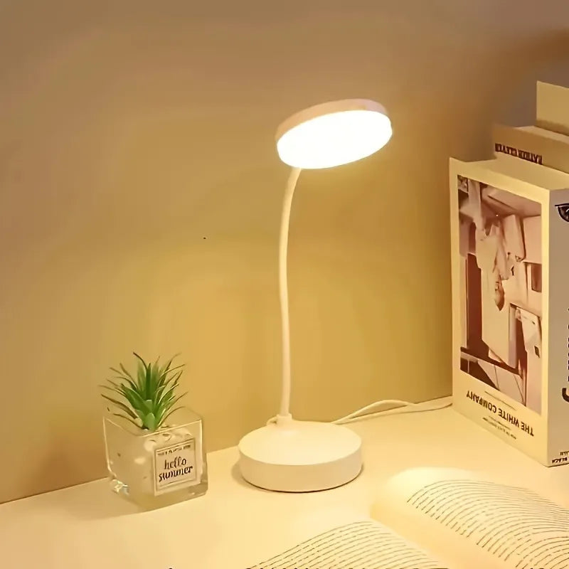 Lámpara de escritorio LED flexible con atenuador de 3 niveles, alimentada por USB, cuidado de los ojos, luz blanca cálida, perfecta para el hogar, la oficina, la lectura, el estudio