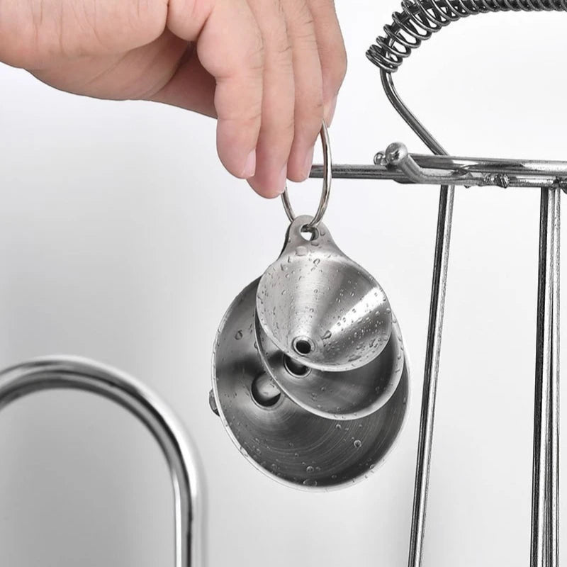 Juego de embudos de acero inoxidable, embudos metálicos de calidad alimentaria con cepillo de limpieza para llenar botellas, herramienta de filtro de aceite y líquido de cocina, 3 uds.