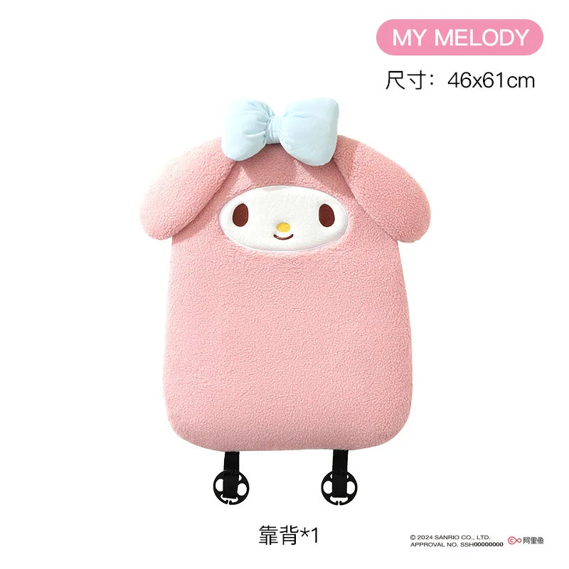 Cojín para asiento de coche Sanrio Kuromi, cómodo y cálido en invierno, decoración para coche, regalo de Navidad para niñas, accesorios para el interior del coche