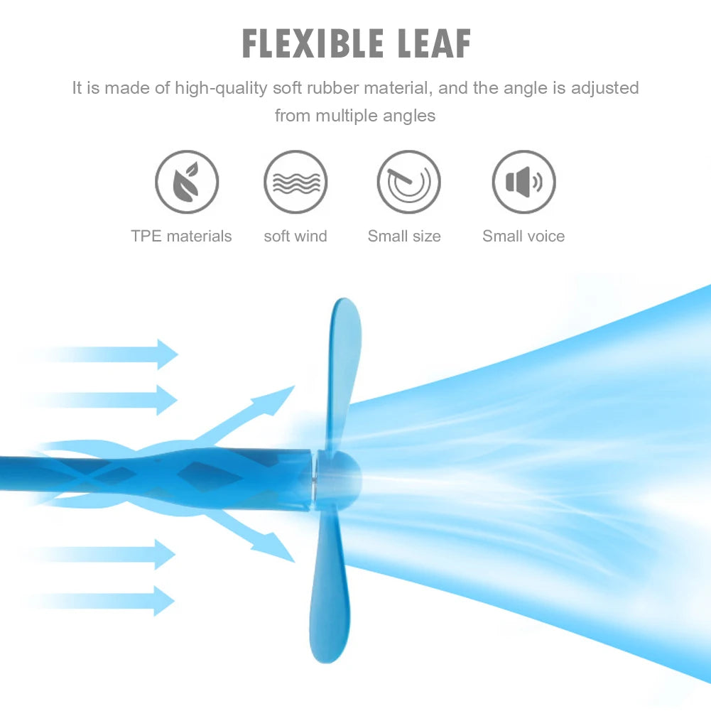 Mini ventilador USB, ventilador de refrigeración Flexible para banco de energía, portátil, PC, cargador de CA, ventilador de mano portátil, dispositivo de verano para ordenador