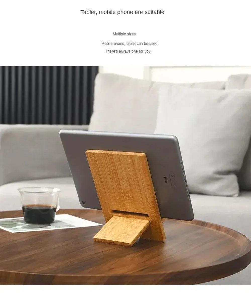Soporte de madera para teléfono de escritorio, soporte multifuncional para tableta, soporte para teléfono móvil para el hogar/oficina