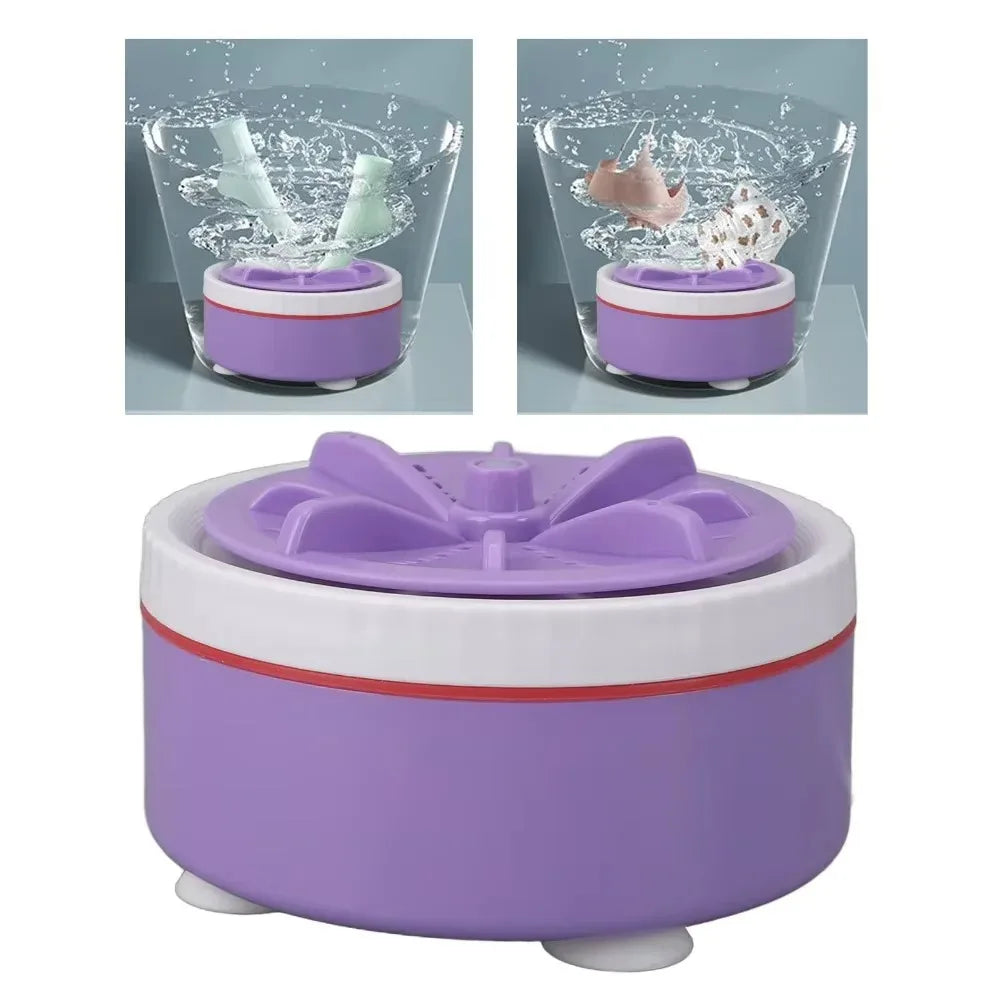 Mini lavadora USB portátil, turbina compacta para ropa interior y calcetines con 3 velocidades ajustables, diseño que ahorra espacio para dormitorios y viajes