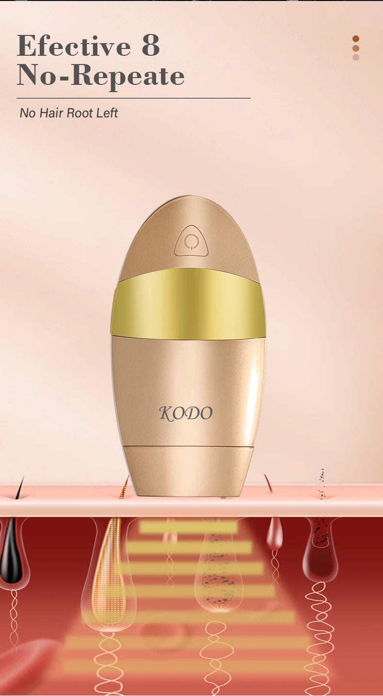 KODO 2026 Depiladora Láser de Hielo de Alta Gama, Personalizable, Depilación Láser Permanente IPL, Fotoepiladora Indolora 4 en 1 para Rostro y Cuerpo