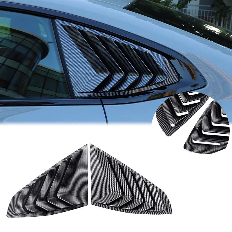 WoeFor 2020-2024 BMW Serie 4/i4 G22 persianas triangulares traseras ABS negro piano, accesorios de modificación exterior para coche, juego de 2 piezas