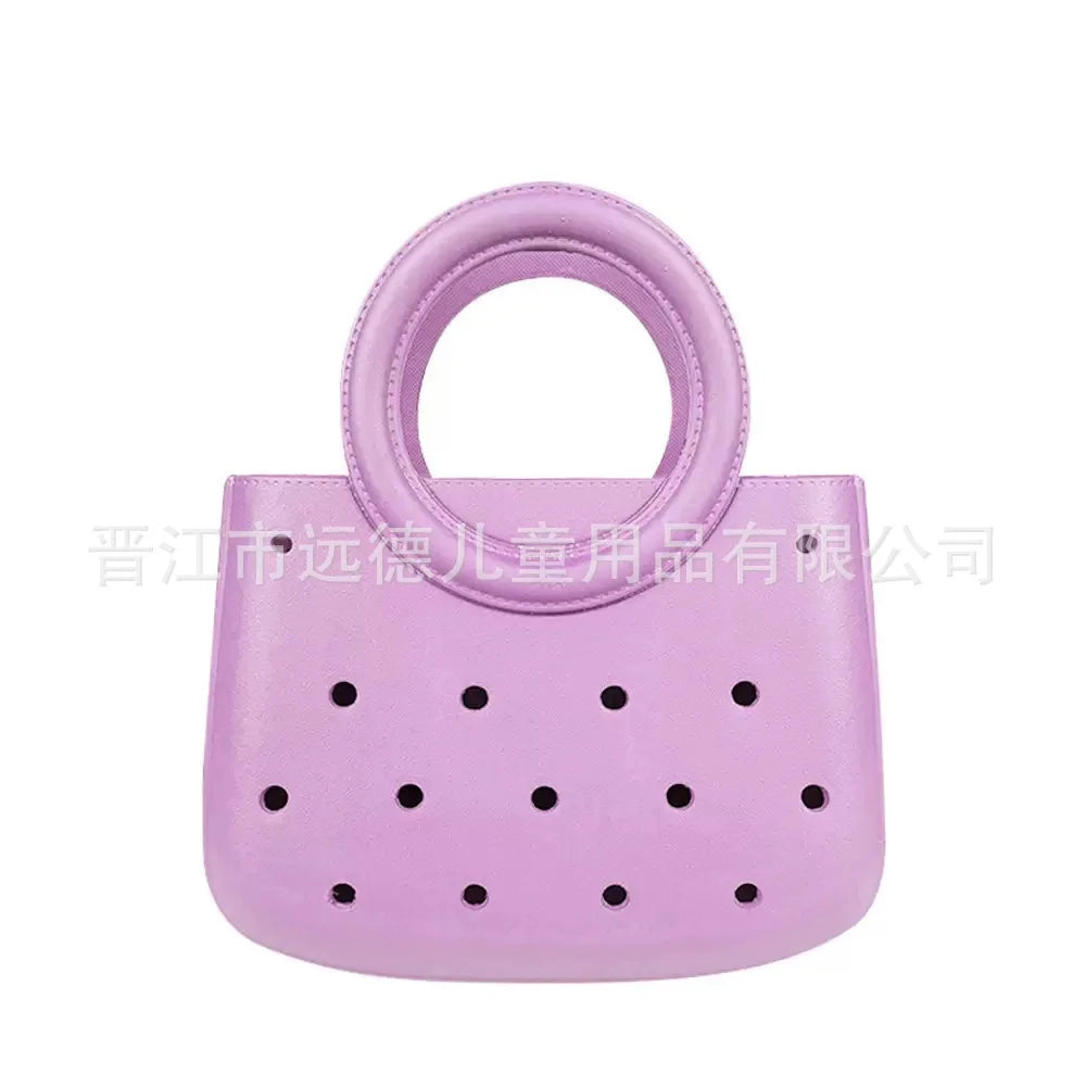 Bolsa de Almacenamiento Impermeable de Material EVA, Bolsa de Playa con Diseño Calado, Estilo Casual de Viaje, Tamaño Pequeño, para Uso Diario