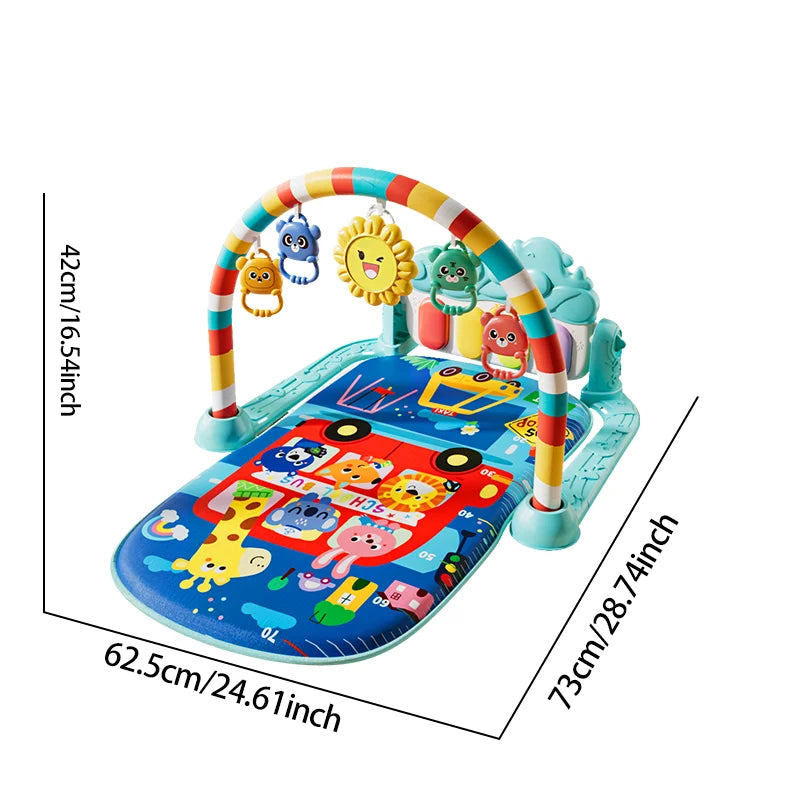 Alfombra de piano para bebé, con colgantes y sonido y luz, puede cultivar la visión y gatear, es un regalo navideño.