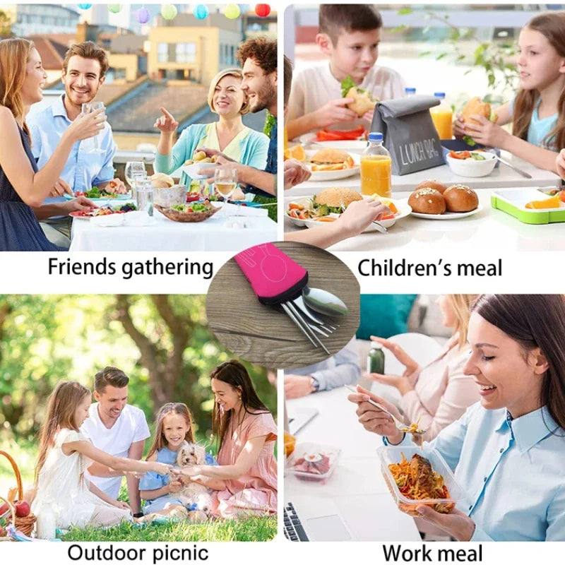 Bolsa de almacenamiento portátil para cubiertos, embalaje de viaje, caja de almacenamiento para Picnic, tenedor, cuchara, cuchillo, sin vajilla