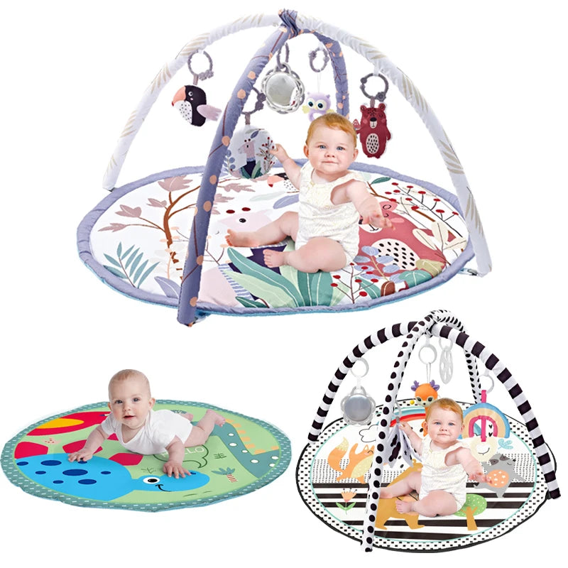 Marco de Fitness educativo para bebé, estera de juego de gimnasio de 0 a 36 meses, manta de juego para gatear, juguetes, estera de juego, estante, manta para gatear