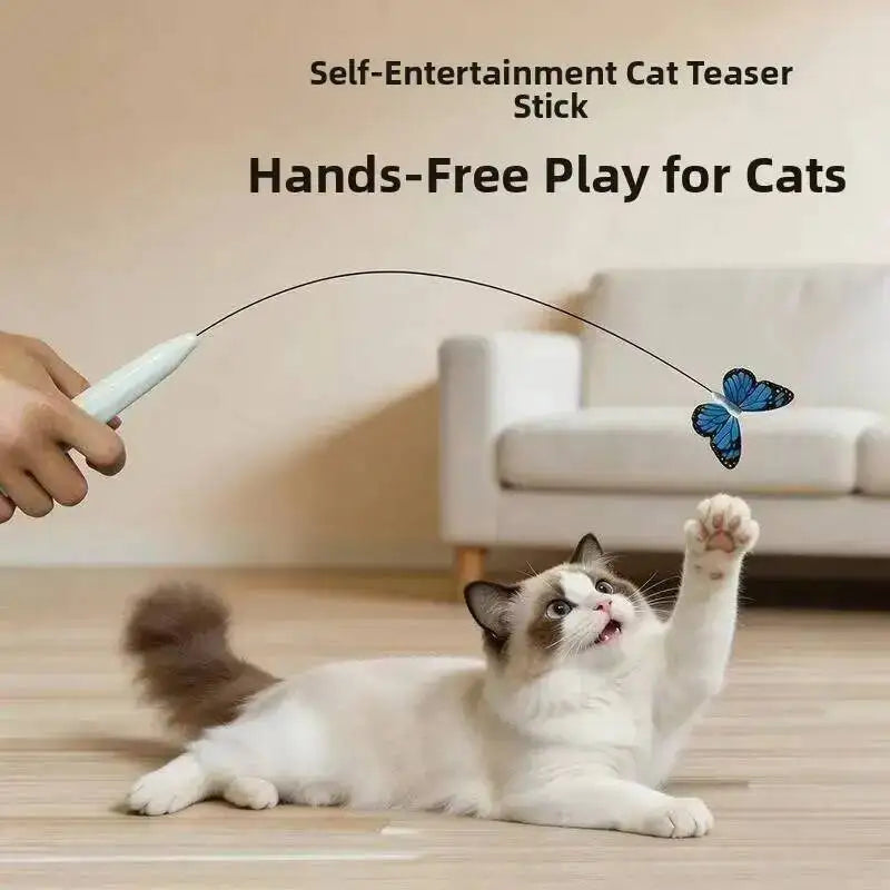 Juguete Eléctrico de Gato con Mariposa Voladora, Juguete Automático Interactivo para Gatitos, para Divertirse, Hacer Ejercicio y Jugar