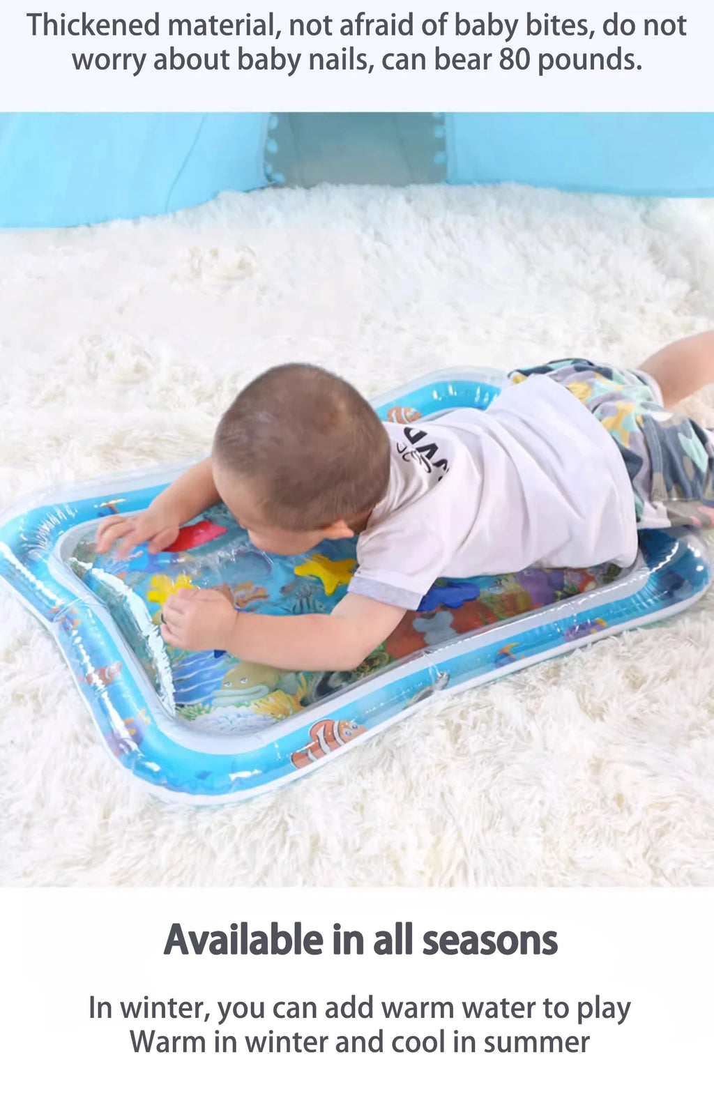 Juguetes para bebés, estera de juego de agua para el tiempo de la barriga, cojín inflable, educación temprana, estera de juego de agua para bebés y niños pequeños