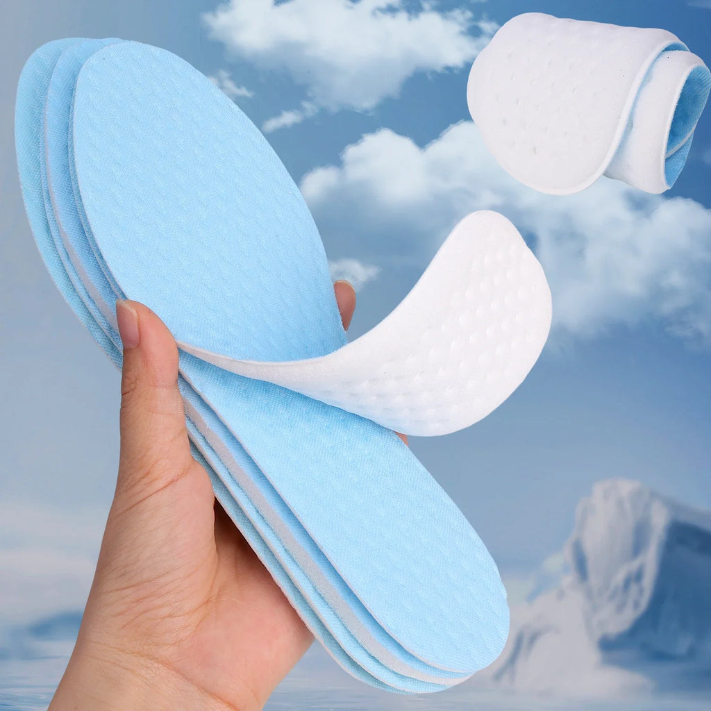 Plantillas de sensación fresca para hombre y mujer, almohadillas suaves para absorber el sudor, desodorización, calzado deportivo transpirable, plantilla descalza de alta elasticidad, 1/3/5 pares