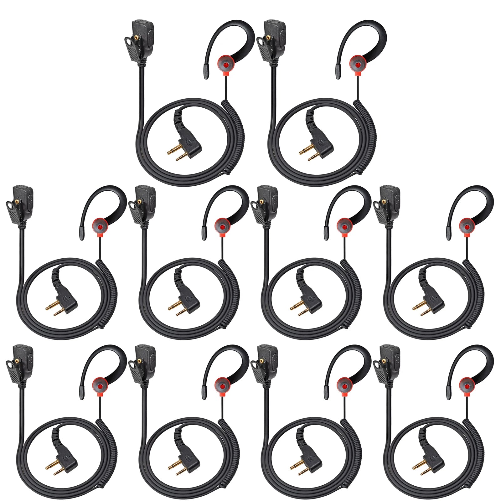 Auricular suave en forma de G para walkie talkie, auriculares de 2 pines con micrófono compatibles con Midland LXT118 GXT1000VP4 LXT500VP3 LXT600VP3