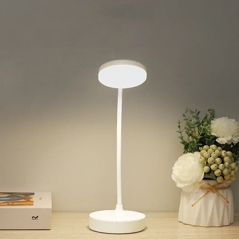 Lámpara de escritorio LED flexible con atenuador de 3 niveles, alimentada por USB, cuidado de los ojos, luz blanca cálida, perfecta para el hogar, la oficina, la lectura, el estudio