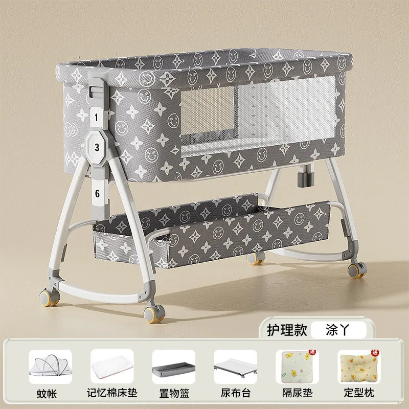 Cuna Portátil para Bebé, Cama Plegable Multifuncional, Cuna para Recién Nacidos, Cama Grande para Niños