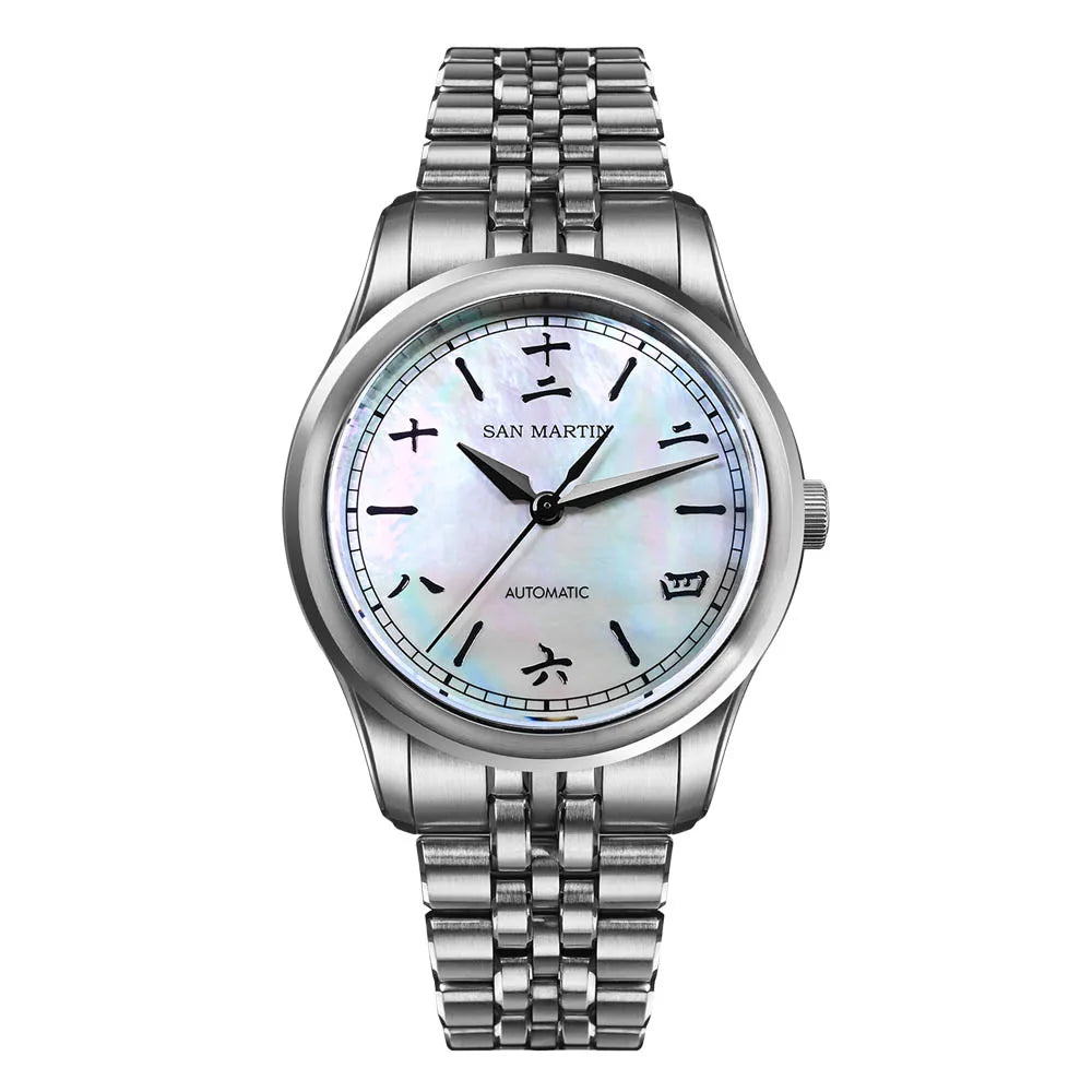 San Martin nuevo reloj Gada de 39mm estilo chino diseño Original Sunburst JianZhan Miyota 90S5 vestido de hombre mecánico automático SN0144