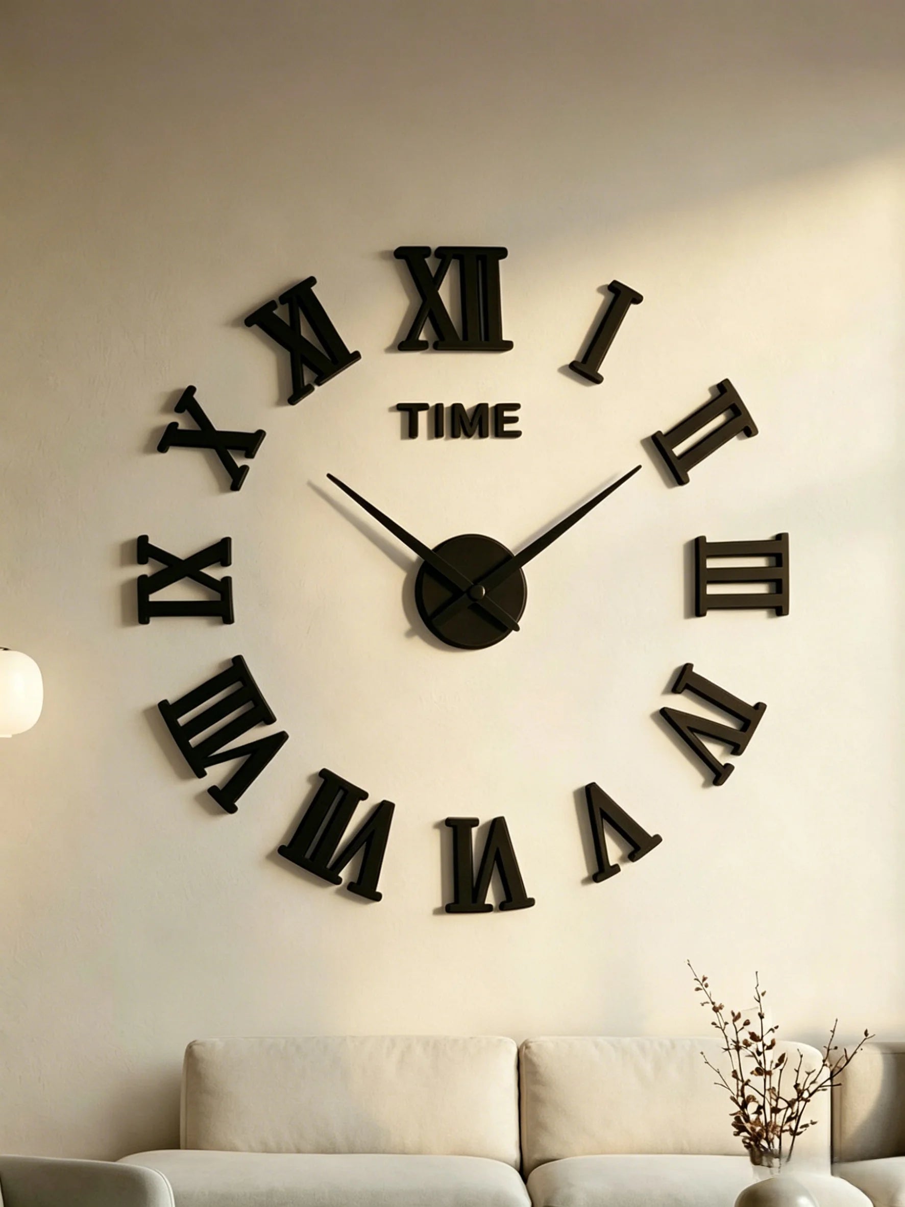 Reloj de pared con espejo acrílico de Número Romano grande 2D/3D, pegatina de moda DIY, relojes de cuarzo, reloj, decoración del hogar, pegatinas para el salón