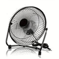 Ventilador de escritorio eléctrico USB portátil de 8 pulgadas con 2 velocidades ajustables, 4 aspas para un flujo de aire potente y rotación de 360° °   Ángulo Ajustable