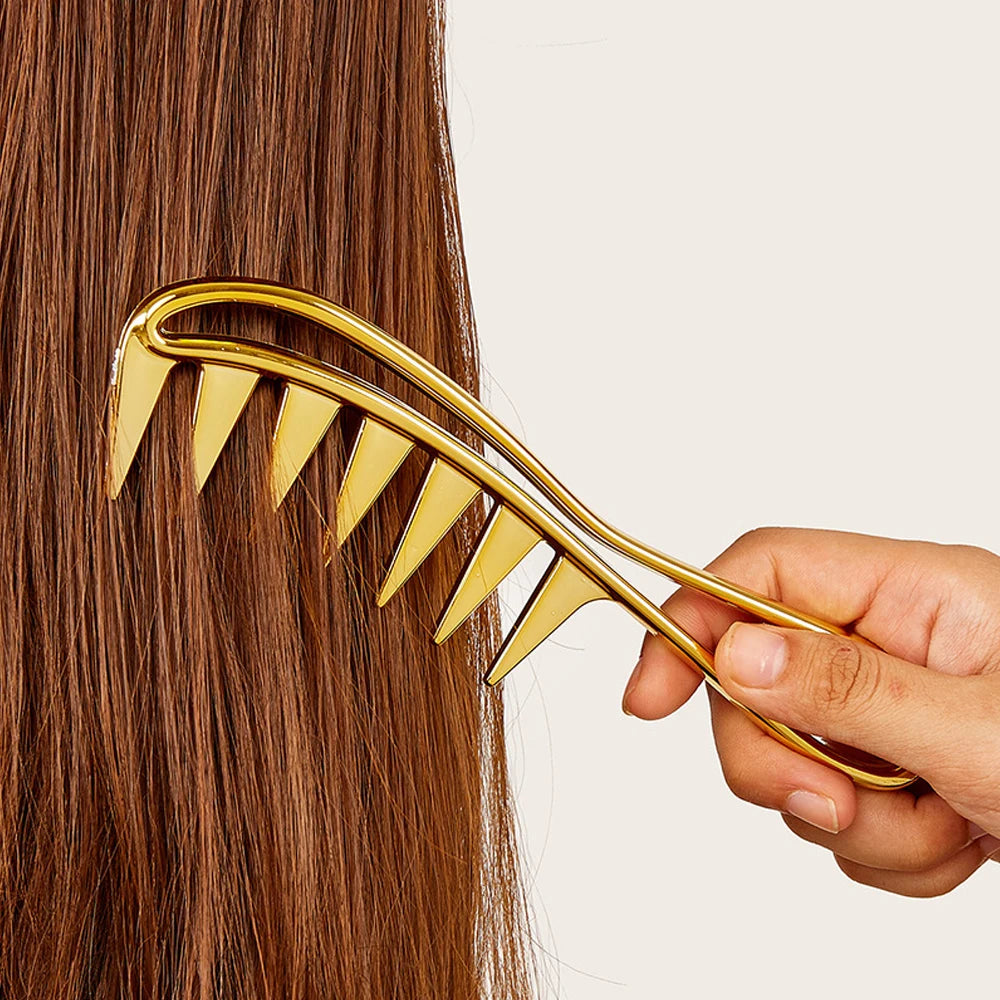 Peine con cabeza de aceite Retro de dientes anchos antiestáticos, peine con zona para estilizar el cabello, peine para desenredar el cabello rizado, herramienta de peluquería para hombres y mujeres