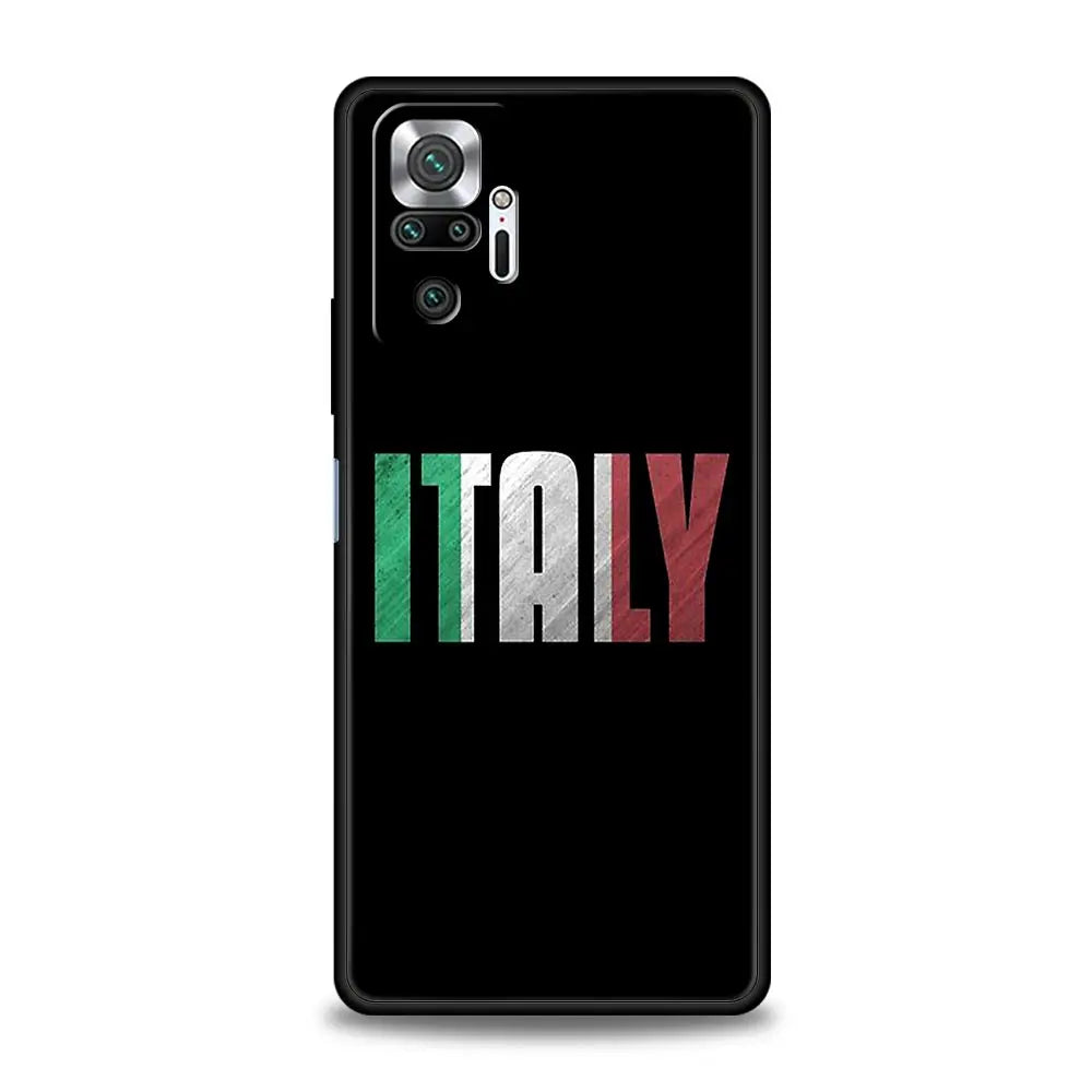 Funda de teléfono con bandera de Italia para Xiaomi Redmi Note 13, 12, 5G, 11, 10 Pro Plus, 4G, 9S, 8, 7, 9T, 13C, 12C, 10C, 9C, 9A, funda de silicona suave