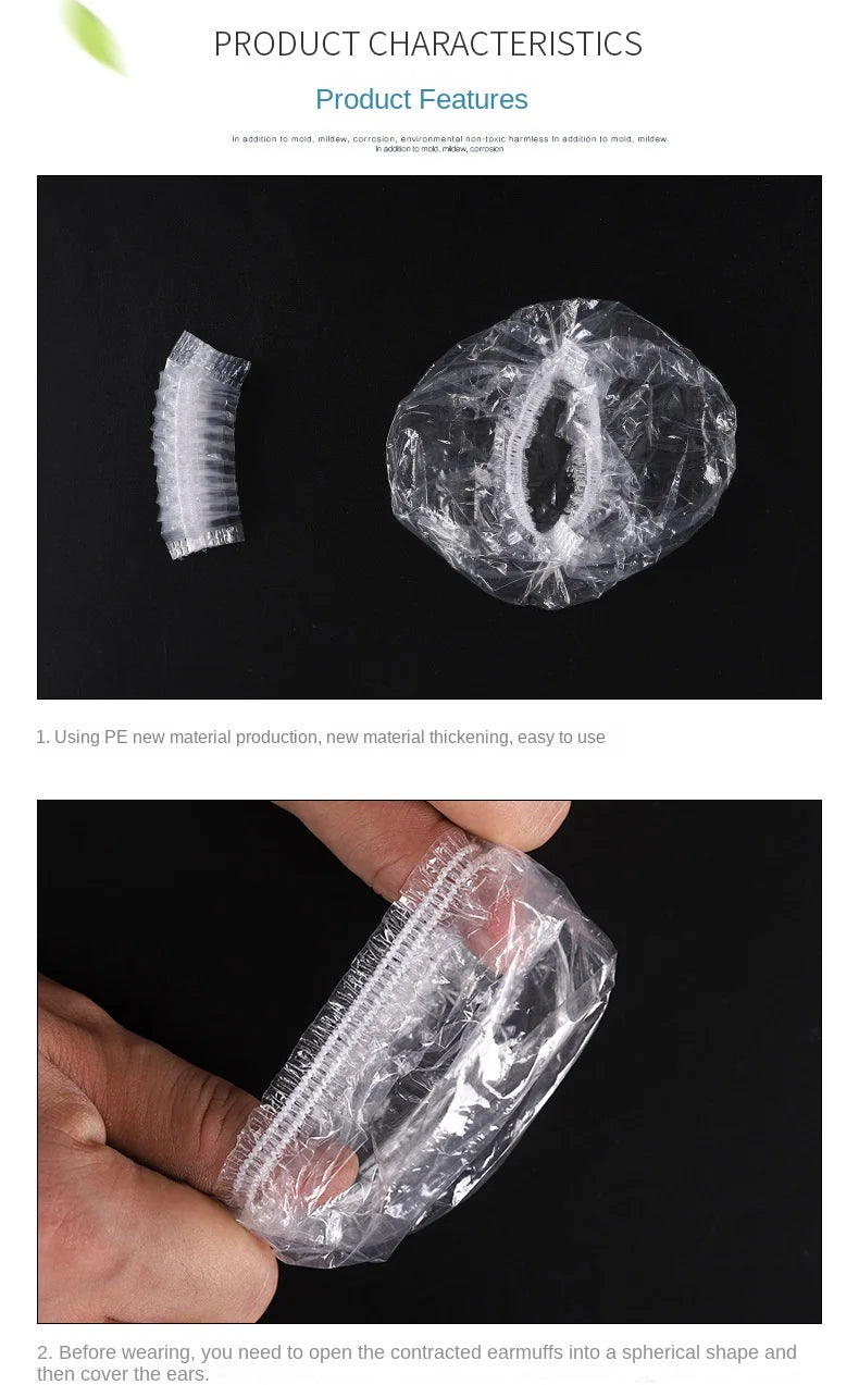 100 Uds cubierta de oreja desechable Protector de oreja para gorros para teñir el cabello orejeras de ducha de baño herramientas de peluquería accesorios de peluquería