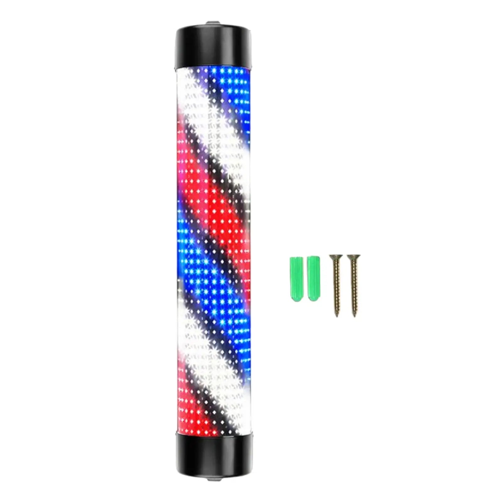 Luces de rayas de luz giratorias blancas, azules y rojas, impermeables, para barbería