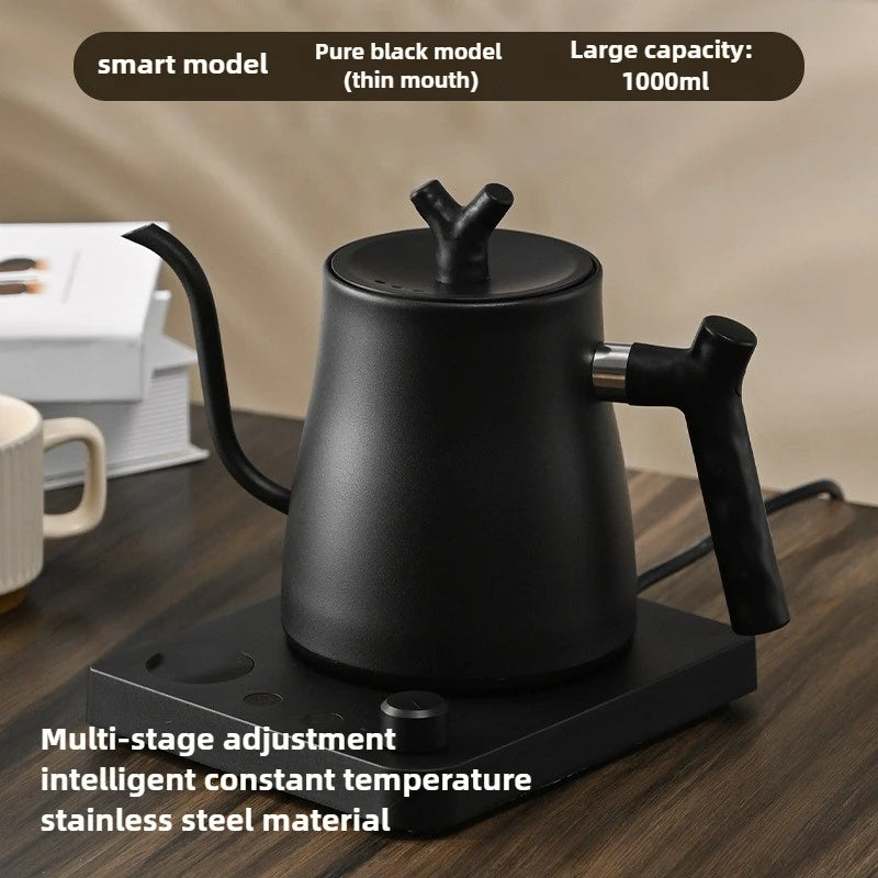 Hervidor Eléctrico Inteligente con Control de Temperatura, 1L, 110V/220V, Acero Inoxidable, para Preparar Café a Mano, Calentamiento Rápido