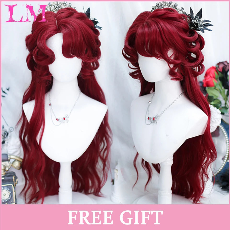 Pelucas sintéticas largas y rectas LM, color azul claro con reflejos de ceniza, peluca de Cosplay con flequillo para mujeres, pelo Natural, fibra resistente al calor