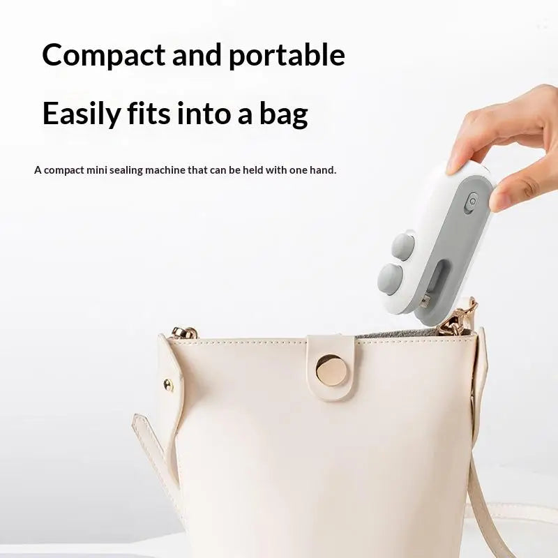 Mini Sellador de Alimentos Portátil, Recargable por USB, Sellador de Bolsas para Almacenamiento de Alimentos, Dispositivo Portátil para Mantener la Frescura