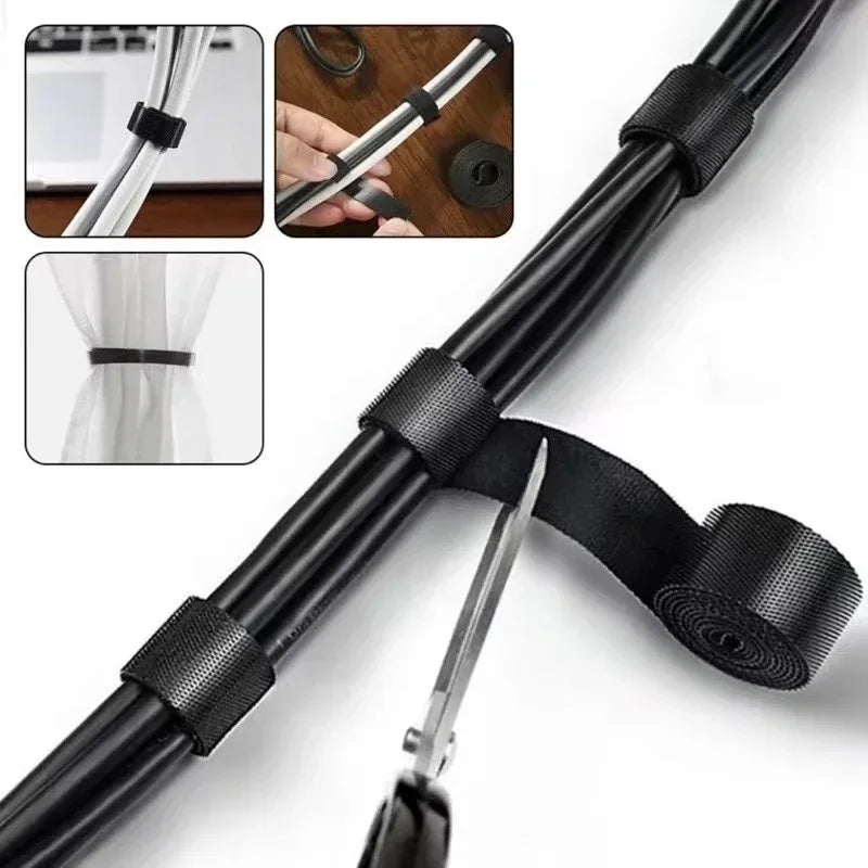 Organizador de cables de 1/5M, cinta enrolladora de cables, lazos de gestión de cables para auriculares y ratón, protector para iPhone, Xiaomi, Samsung