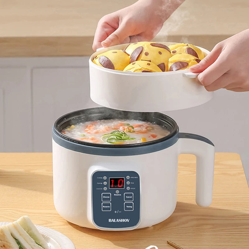 Olla arrocera eléctrica de 1,7 l, doble capa, 220V, multicocina antiadherente, multicocina mecánica inteligente, olla de arroz al vapor para el hogar