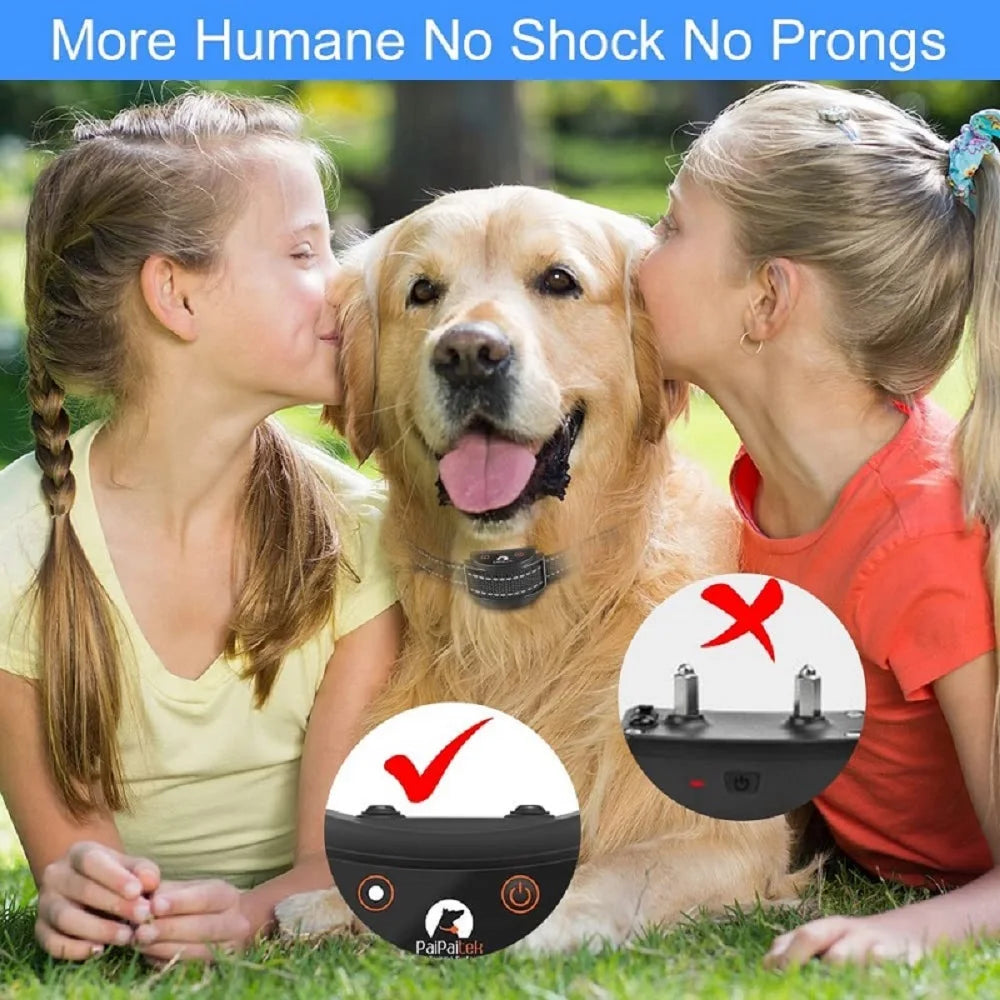 PaiPaitek Collar de adiestramiento para perros sin choque con control remoto, alcance de 1600 pies, collar vibratorio más ligero para perros pequeños, resistente al agua de 5-15 libras