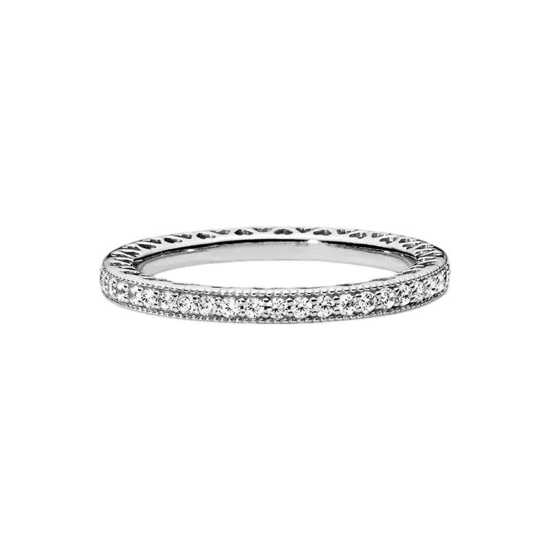 Anillo de Plata 925 con Corona y Corazón de Circonio Dorado para Mujer, Joyería Europea de Moda para Bodas y Fiestas, Regalo DIY