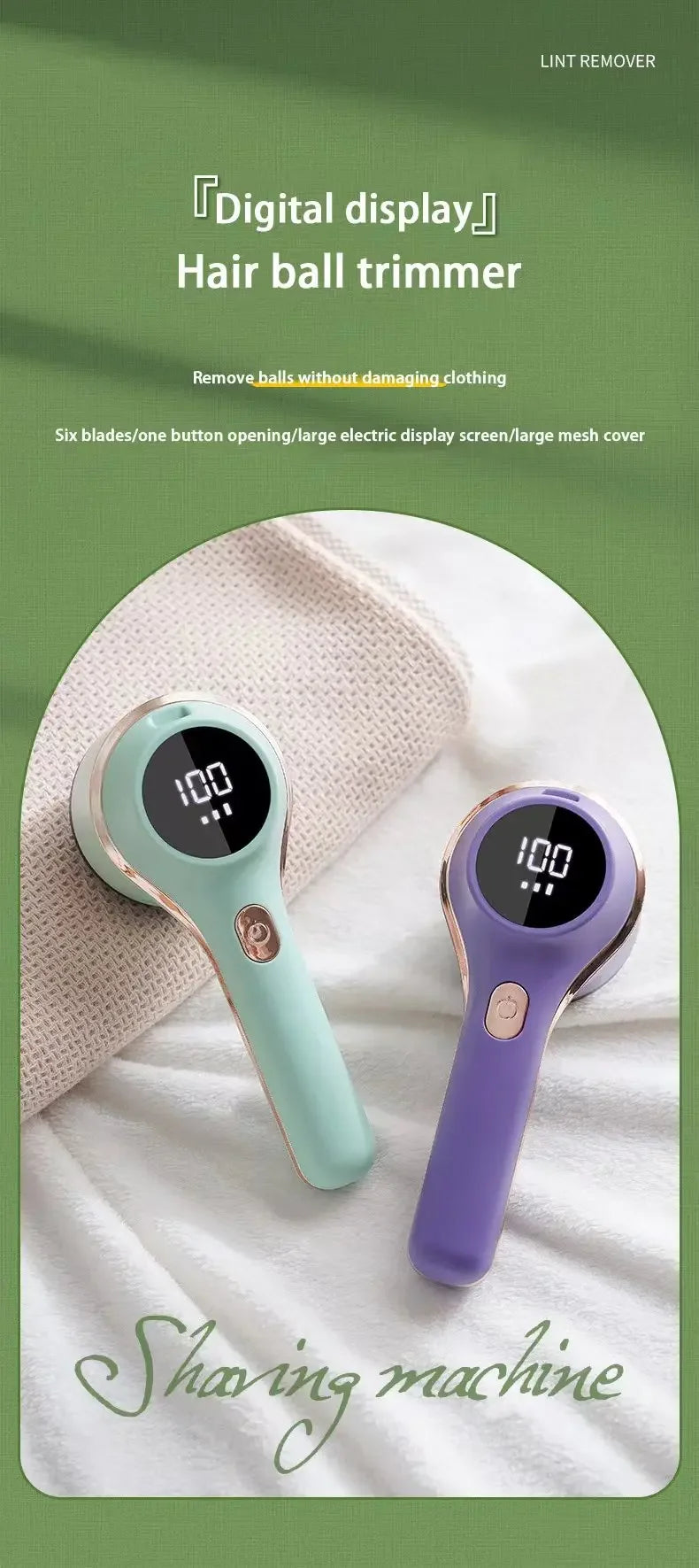 Quitapelusas para ropa, recortador de bolas de pelo, pelusas, ropa, suéter, tela, afeitadora con LED, pelusa eléctrica Digital
