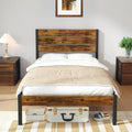 Cama Individual con Cabecera y Pie de Cama, Base de Cama con Cabecera Individual, Espacio de Almacenamiento Debajo de la Cama, B