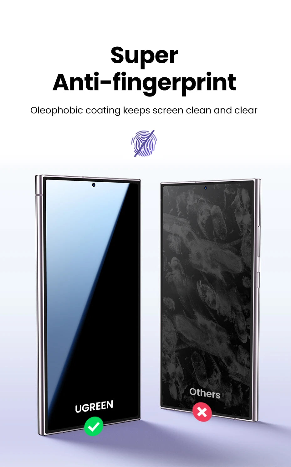 UGREEN para Samsung Galaxy S24 Ultra película protectora de pantalla de vidrio para Samsung S24 S25 Ultra película protectora HD protectores