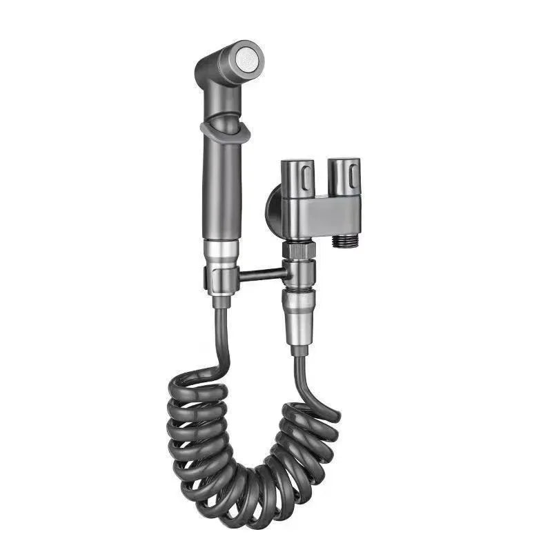 Juego de rociador de bidé para baño, rociador de bidé de mano, válvula de ángulo de salida doble, accesorios de baño