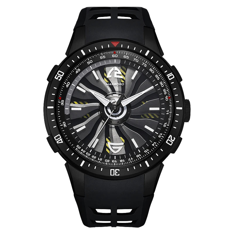 Reloj mecánico con volante ahuecado de HANBOROMen, reloj impermeable luminoso personalizado completamente automático