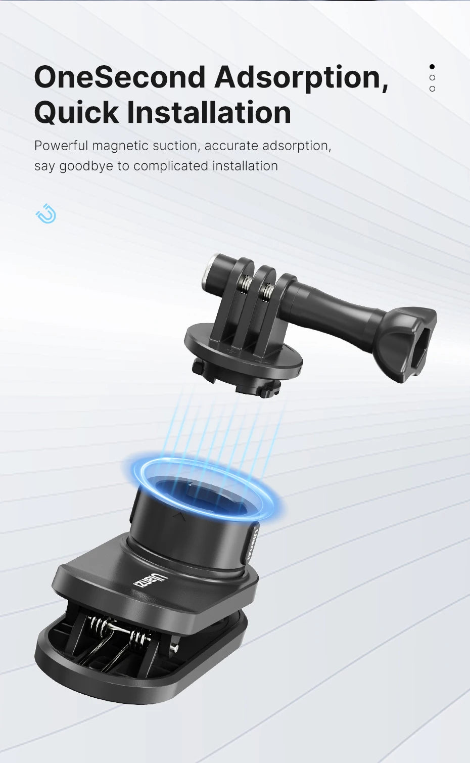 Ulanzi Go-Quick II Soporte magnético para correa de mochila de liberación rápida para Gopro para DJI OSMO para sistema QR de cámara de acción Insta360