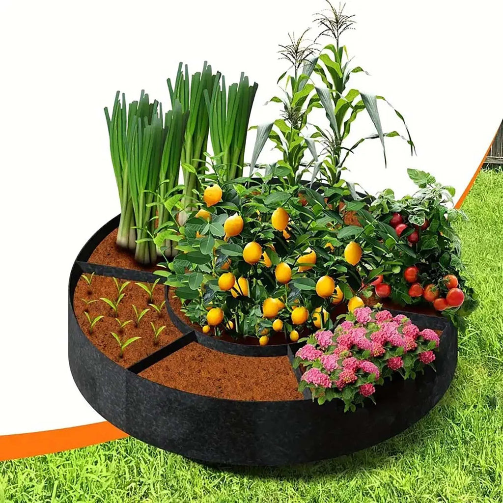 Macetas de Cultivo No Tejidas con 6+1 Compartimentos, Suministros de Jardinería, Macetas de Jardín para Exteriores, Contenedor para Flores y Vegetales, Saco para Semillas