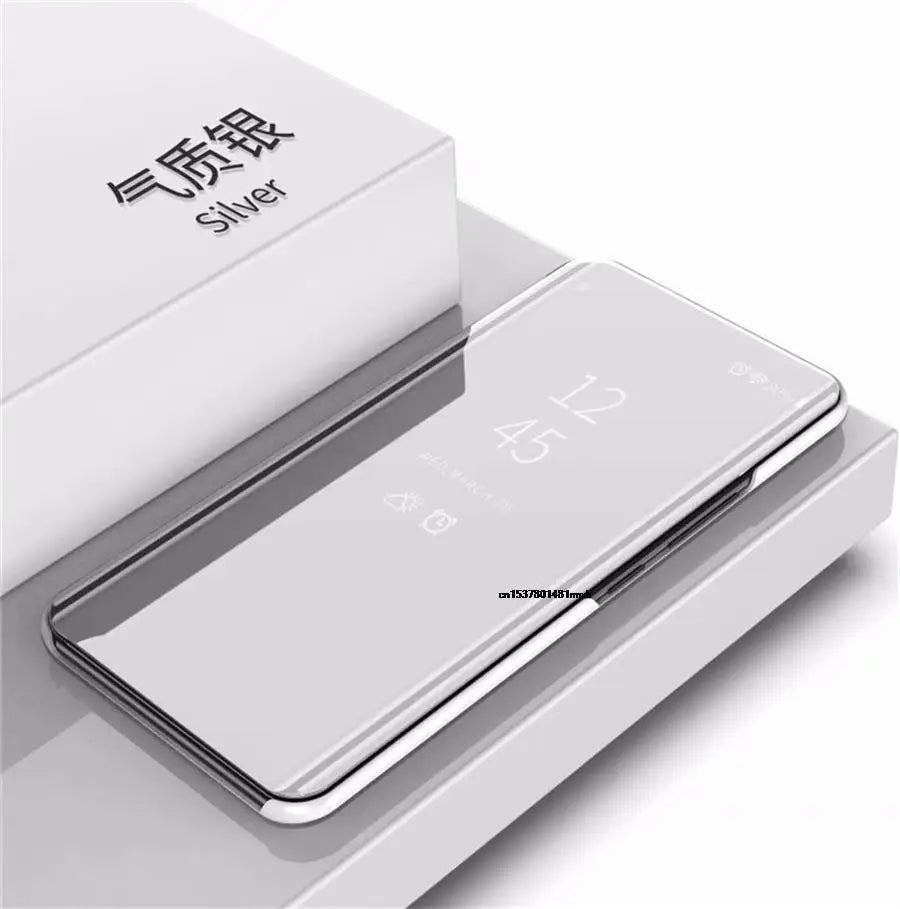 Funda con Tapa Abatible y Espejo Inteligente para Samsung Galaxy S25 Ultra, S25 Edge, S24 Plus, S25Plus, S25Ultra, S25Edge, Funda de Cuero para Teléfono