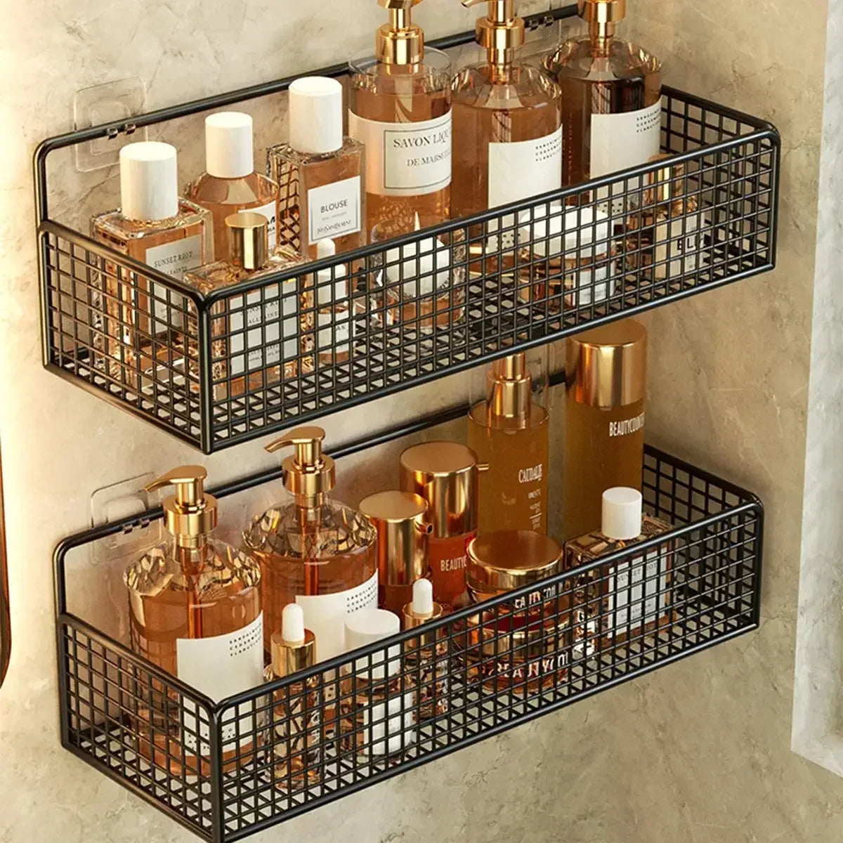 Cesta de almacenamiento para colgar en la pared, organización del fregadero del baño, organizador de puertas de gabinete, cesta para cocina, estante de almacenamiento de verduras