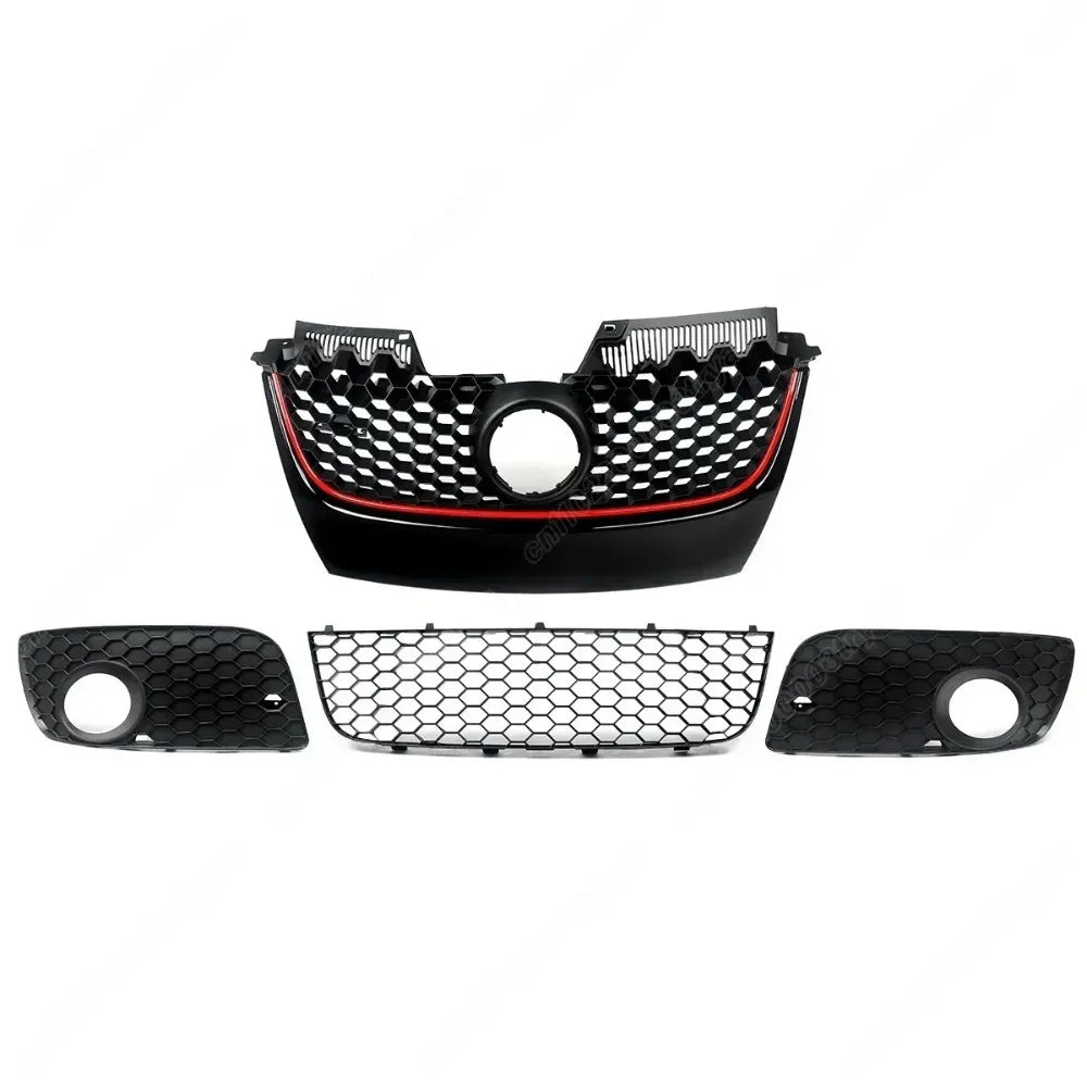 Para Volkswagen Golf MK5 Jetta GLI GTI 2006 2007 2008 2009 4 Uds parachoques delantero inferior Honeycomb malla rejilla modificación cuerpo Kit