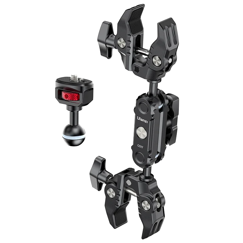 Super Abrazadera Ulanzi CO17 con 360 °   Adaptador Arri de brazo mágico con abrazaderas dobles de doble cabezal para luz LED de paraguas de cámara panorámica