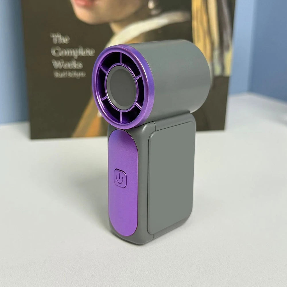 Mini Ventilador Portátil de Mano con Pantalla LED, Ventilador de Alta Velocidad, Ventilador de Escritorio, Refrigeración para Exteriores, Ventilador Recargable